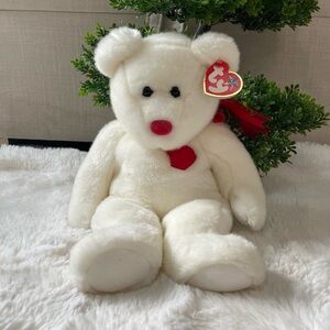 Ty White Bear with Red Details